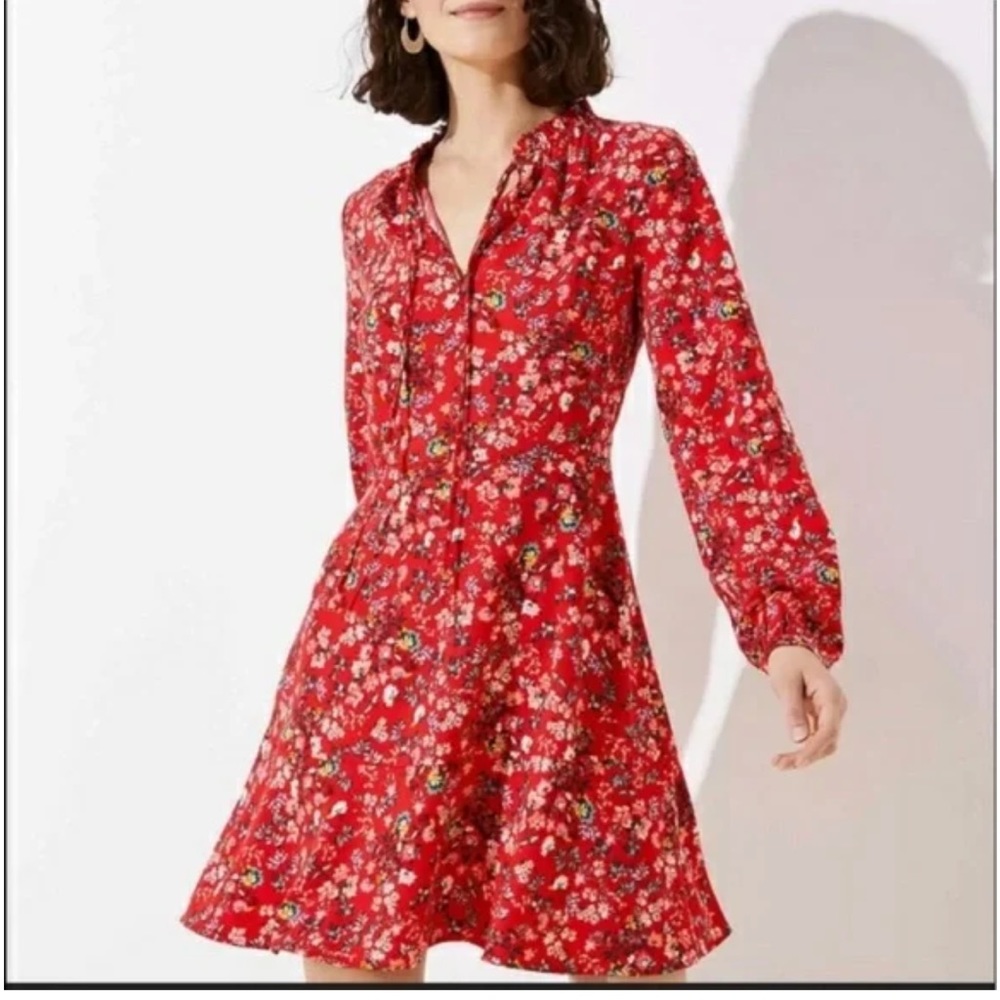 Loft floral A Line Dress